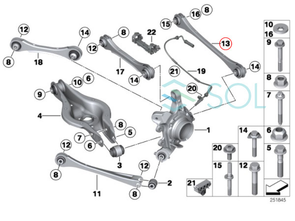 BMW F30 F31 F34 F32 F33 F36 リア トラッキングアーム 左右共通 320i 320d 328i 335i 420i 428i 430i 435i 440i 33326792533 出荷締切18時_画像4