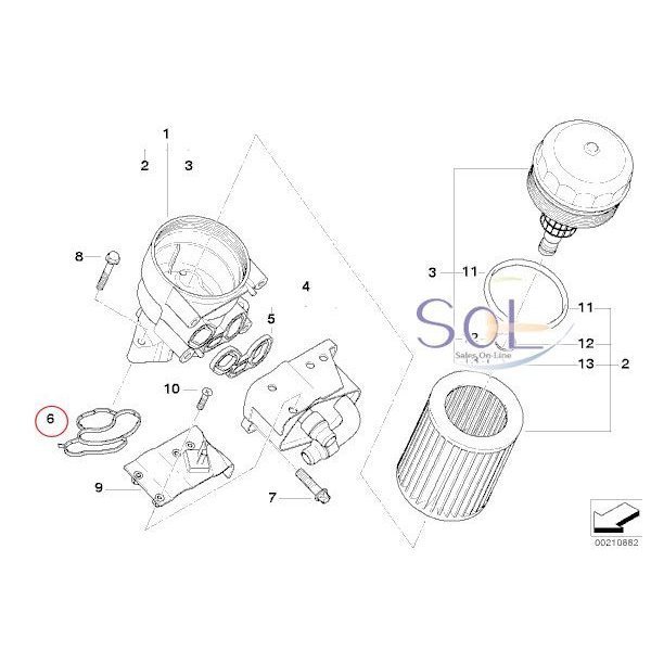 送料185円 BMW E46 E90 E91 E82 E87 E88 E84 X1 エンジンオイルフィルターハウジング ガスケット 318i 320i 116i 118i 120i 18i_画像2