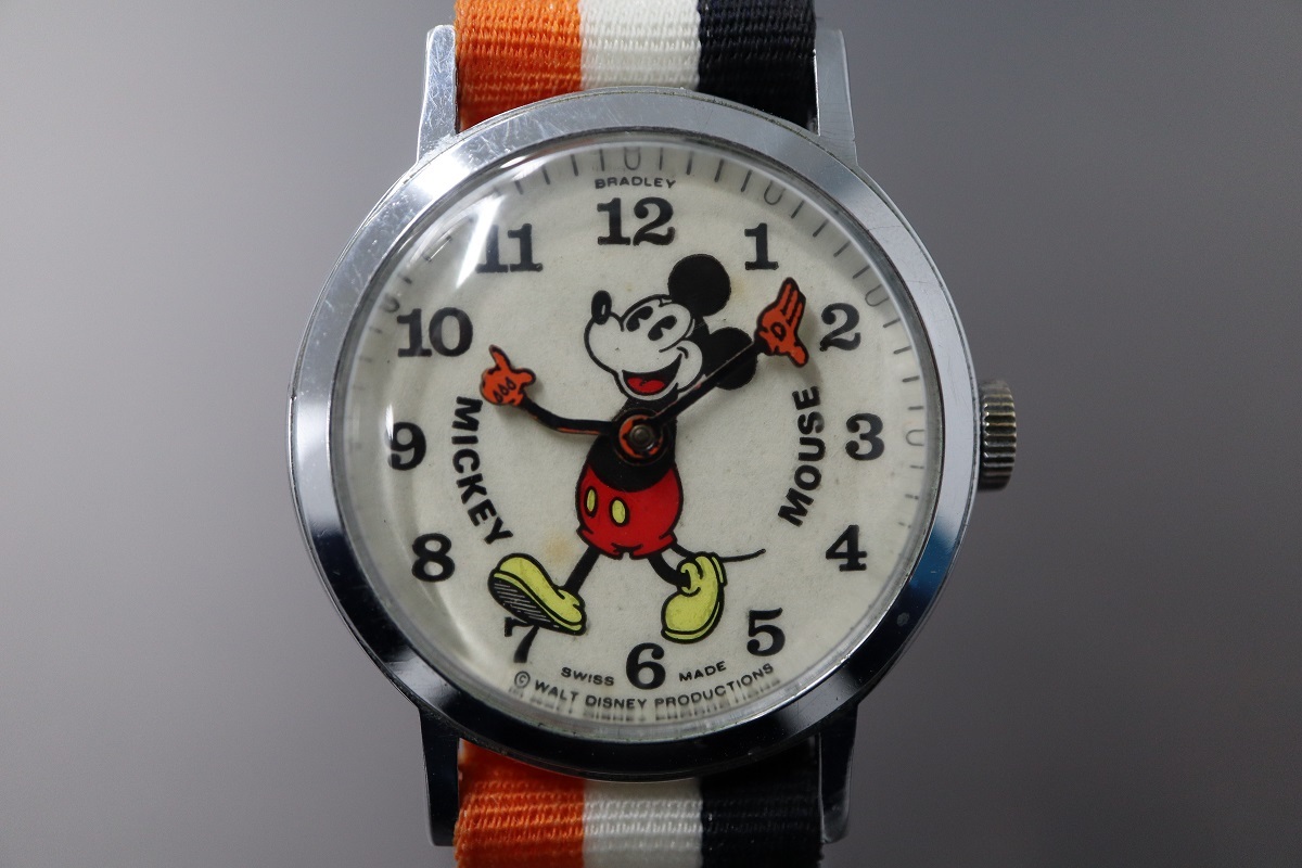 売り切り！ 1円スタート！BRADLEY　ブラッドレー 1980年代 MICKEY MOUSE WATCH 手巻き ミッキーアンティーク品