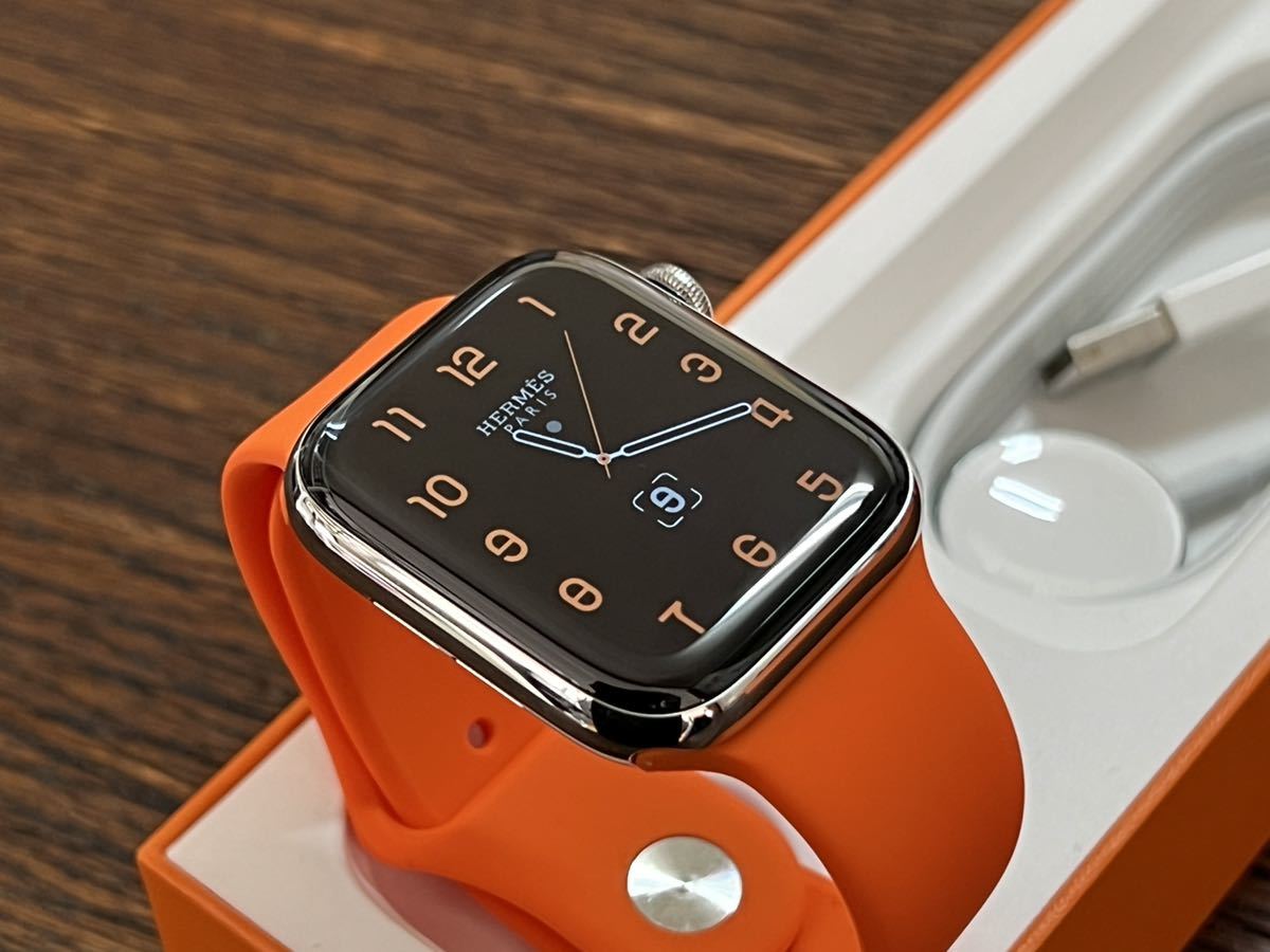 ★ 美品 送料無料 ★ Apple Watch HERMES Series 6 44mm アップルウォッチ エルメス シルバーステンレス GPS  Cellular 新品社外バンド