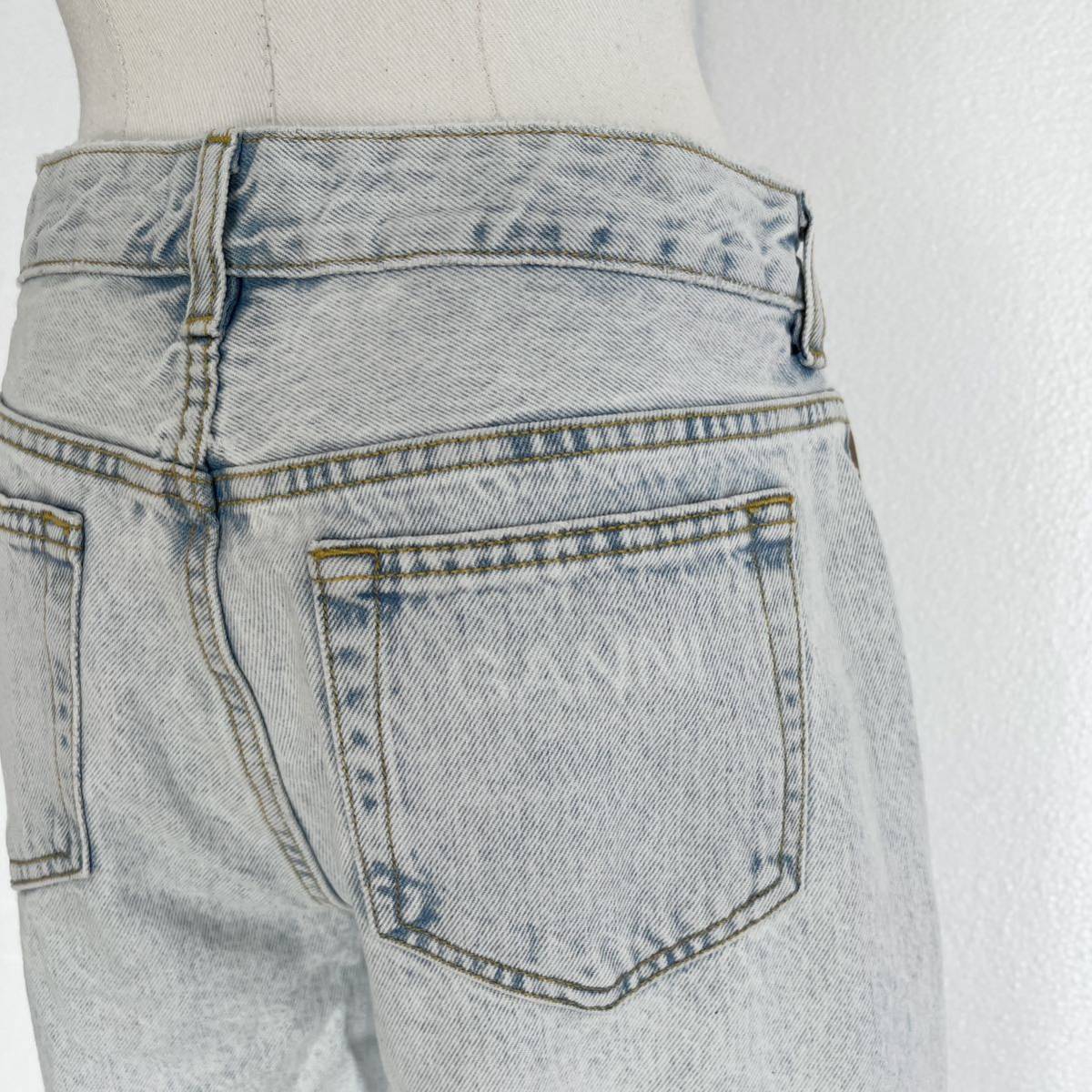 GANNI ガニー バックロゴ入り ウォッシュ加工デニム ジーンズ Mサイズ-