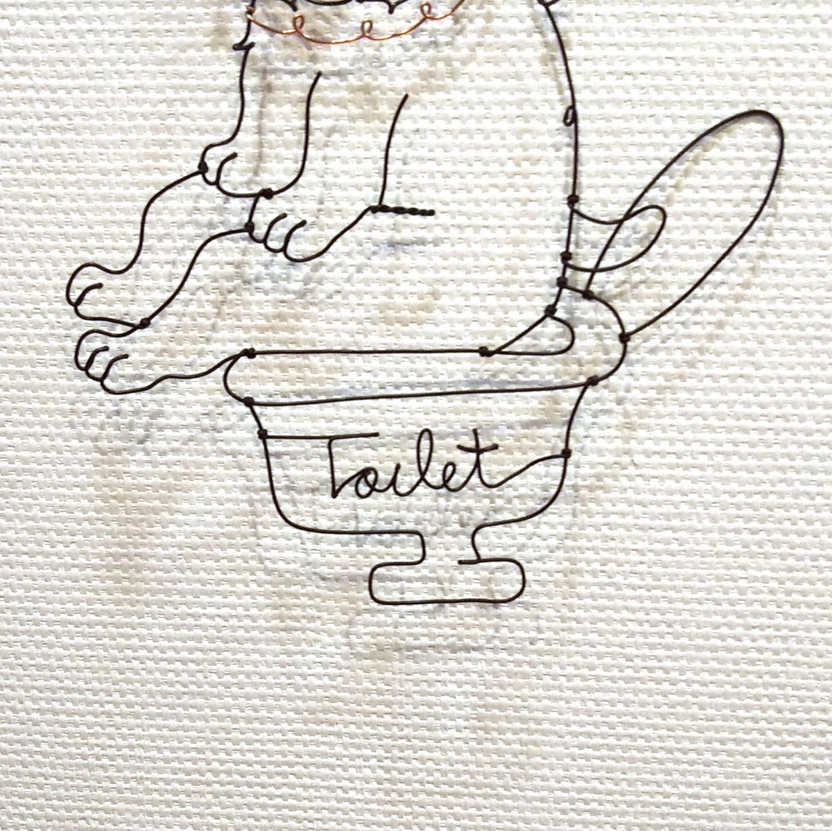 o toilet make Jack russell terrier ( blow kn coat ). wire art 