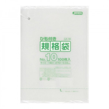 ja pack sLD standard sack thickness 0.030mm No.10 string attaching transparent 100 sheets ×10 pcs. ×6 box LK10