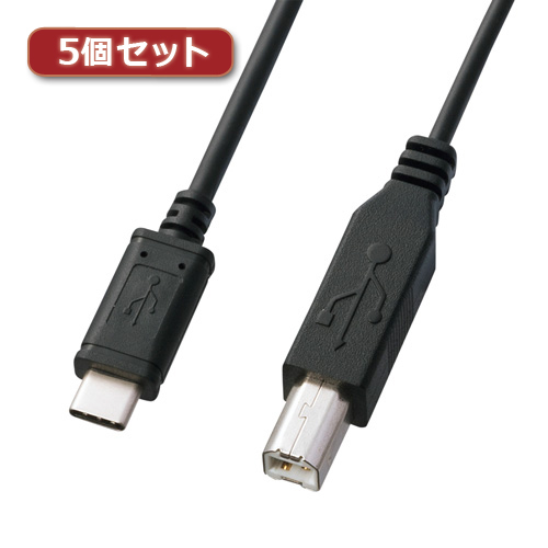 5個セット サンワサプライ USB2.0TypeC-Bケーブル KU-CB30X5