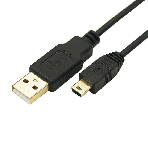 変換名人 極細USBケーブルAオス-miniオス 1m USB2A-M5/CA100_画像1