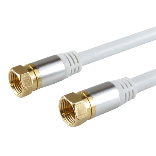 HORIC antenna cable 1m white aluminium head both sides screw type connector AC10-365WH