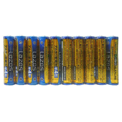 960本セット(60本X16箱) Lazos アルカリ乾電池 単4形 B-LA-T4X10X16_画像3