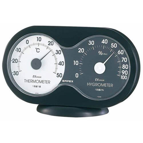 EMPEX temperature * hygrometer a cute temperature * hygrometer desk TM-2782 black × white 