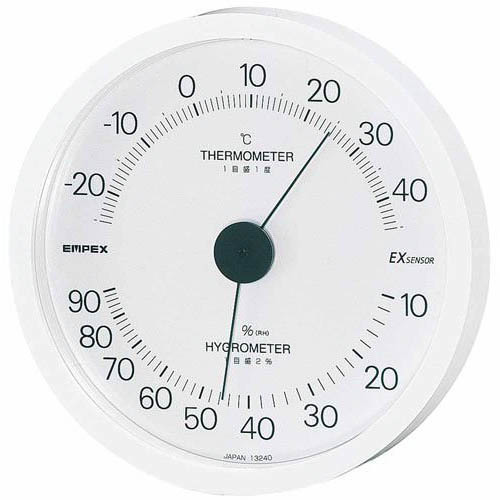EMPEX 温度・湿度計 エクシード 温度・湿度計 壁掛用 TM-2301 ホワイト_画像1