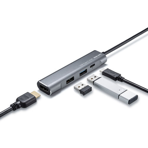  Sanwa Supply HDMI port attaching USB Type-C hub USB-3TCH37GM