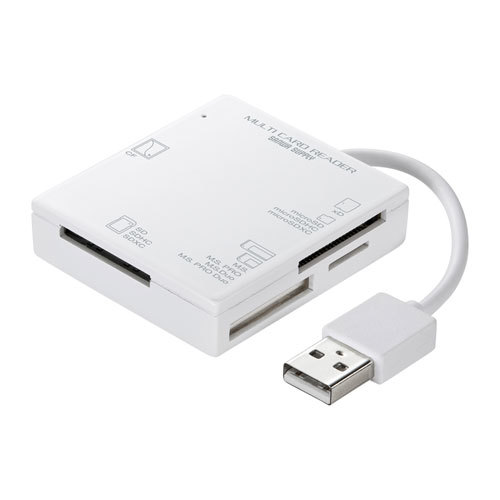 【5個セット】 サンワサプライ USB2.0 カードリーダー 4スロット ホワイト ADR-ML15WNX5_画像2