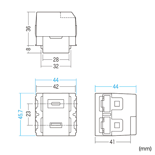 サンワサプライ 埋込USB給電用コンセント　(TYPEC搭載) TAP-KJUSB1C1BK_画像5