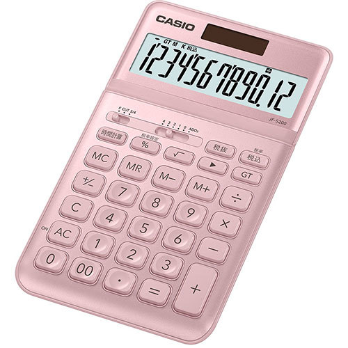 カシオ計算機 CASIO スタイリッシュ電卓 ジャストタイプ12桁 ピンク JF-S200-PK-N_画像1