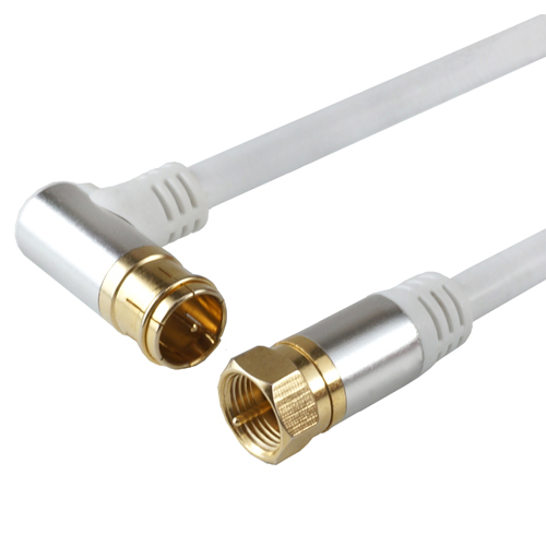HORIC antenna cable 5m white aluminium head L character difference included type / screw type connector AC50-383WH