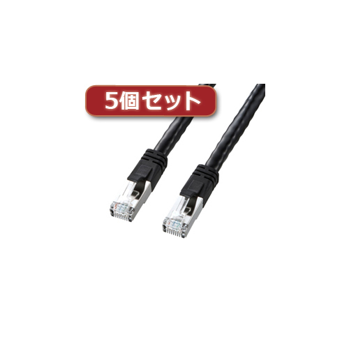 品質満点! サンワサプライ 5個セット PoE KB-T6POE-10BKX5 CAT6LANケーブル(10m) その他 品質満点! サンワサプライ 5個セット PoE KB-T6POE-10BKX5 CAT6LANケーブル(10m) その他
