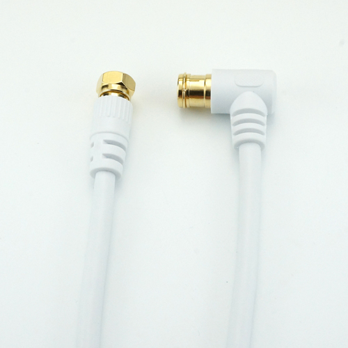 HORIC antenna cable 15m white F type difference included type / screw type connector L character / strut type HAT150-121LSWH