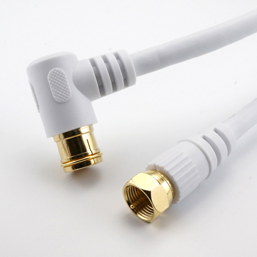 HORIC antenna cable 15m white F type difference included type / screw type connector L character / strut type HAT150-121LSWH