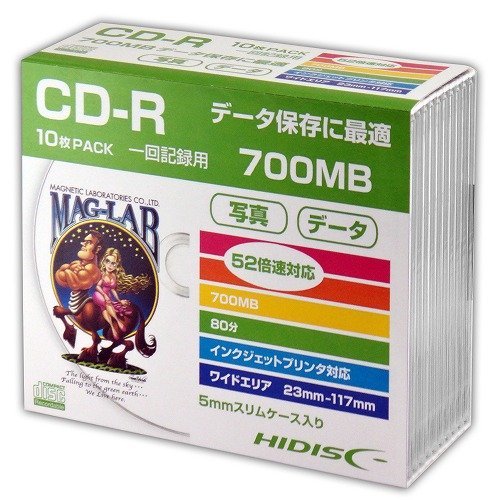 HIDISC CD-R data for 5mm slim case 10P HDCR80GP10SC