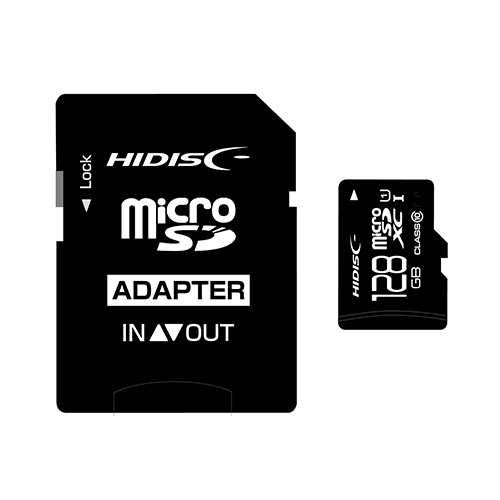 HIDISC microSDHCカード 128GB CLASS10 UHS-1対応 SD変換アダプタ付き HDMCSDX128GCL10UIJP3_画像1