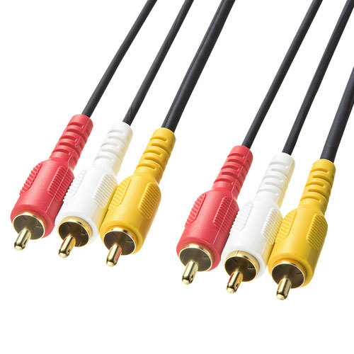 5個セット】 サンワサプライ AVケーブル KM-V9-100K3X5-