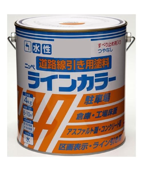 ニッペ ホームペイント コンクリート床・アスファルト用塗料 水性ラインカラー 4kg【白】_画像2