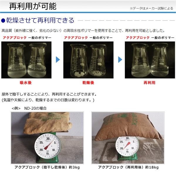 日水化学工業 防災用品 吸水性土のう 「アクアブロック」 NDシリーズ 再利用可能版(真水対応) ND-15 20枚入り_画像6