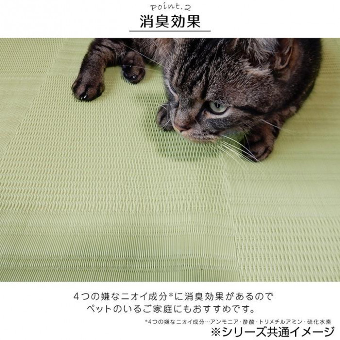 日本製 抗菌 防臭 消臭 洗えるカーペット グリーン 江戸間3畳(約174×261cm) 2128903_画像4