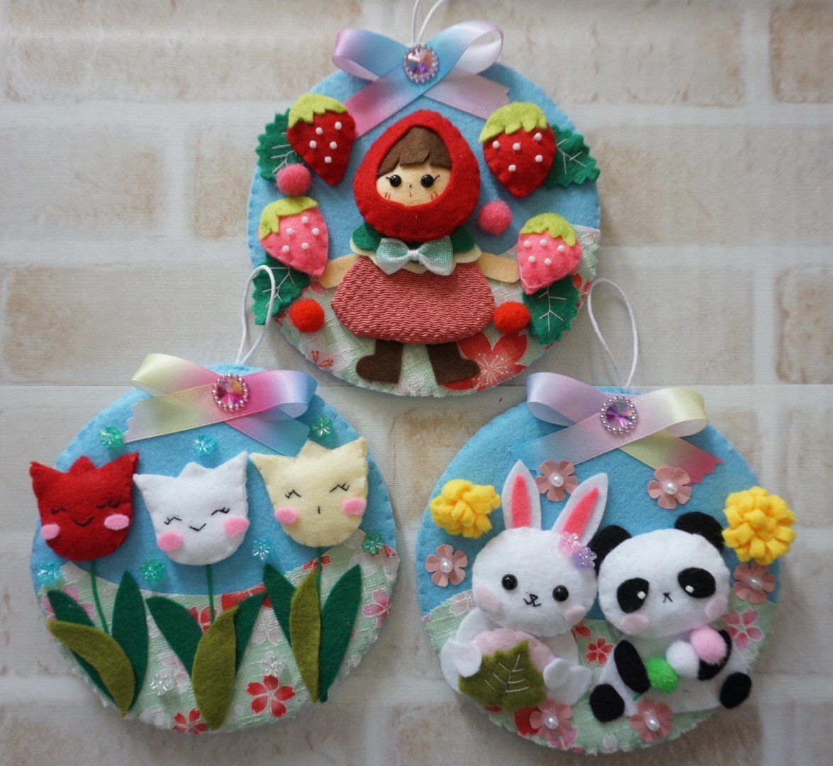 Yahoo!オークション - ハンドメイド 壁飾り 春フェルトリース Yahoo!オークション - ハンドメイド 壁飾り 春フェルトリース