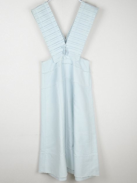 BLAMINK ブラミンク デニムジャンパースカート36 ライトブルー タック・プリーツ サロペットスカート ワンピース Drawer(中古