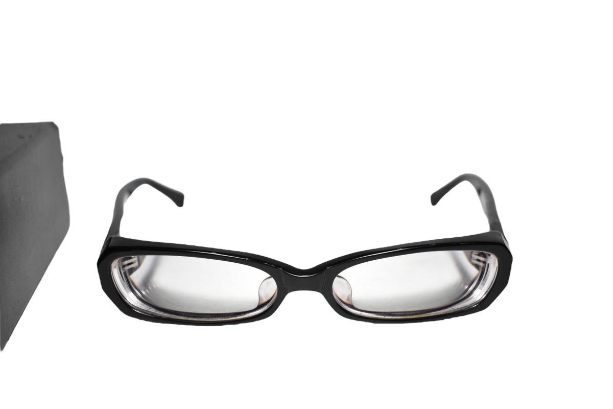 定番【JINS/ジンズ】フルリム スクエア型 ナロー眼鏡 黒縁ブラック インテリ ケース付き_画像1