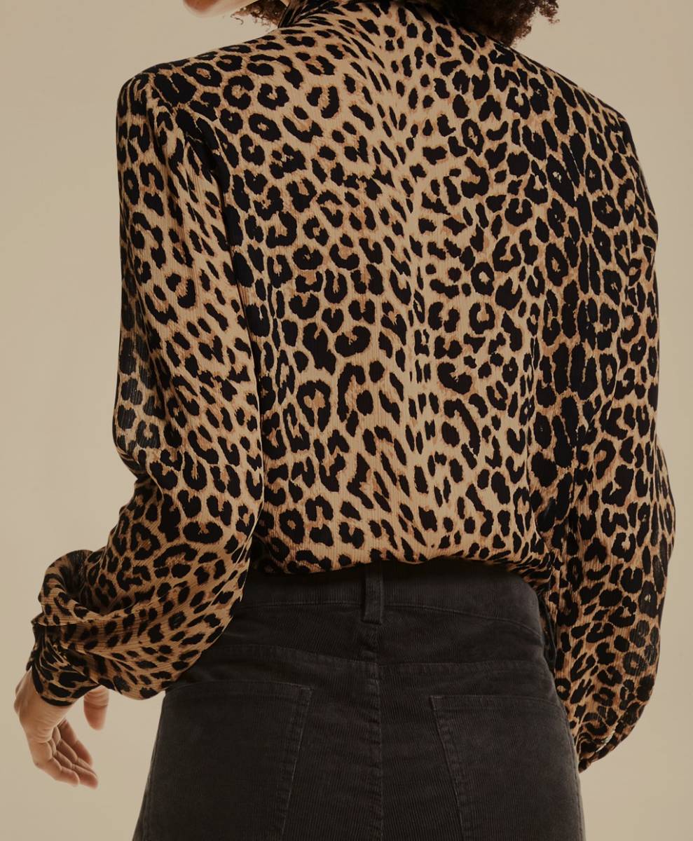 新品 ブルックスブラザーズ レディース ブラウス ボウタイ レオパードプリント 8 XL~XXL位