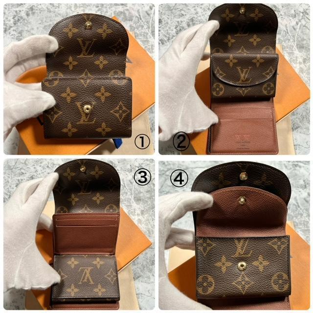美品 LOUIS VUITTON モノグラム ポルトフォイユ エレーヌ M60253 コンパクト ミニ財布 折り財布の画像3