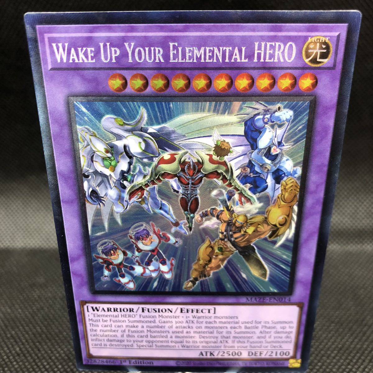 【未使用品】遊戯王　英語版　ＷＡＫＥ ＵＰ ＹＯＵＲ Ｅ・ＨＥＲＯ　コレクターズレア　MAZE-EN014 1stEdition ②