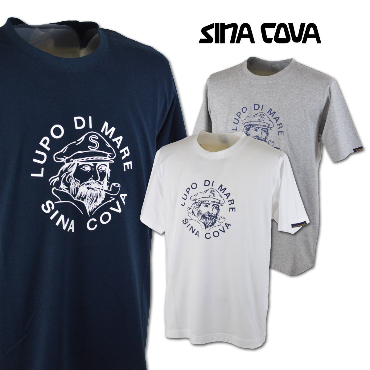 【シナコバ】メンズ 半袖Tシャツ グレー L 10000580-150 SINACOVA カジュアル リゾート 上質 日本製 おしゃれ かっこいい ＠