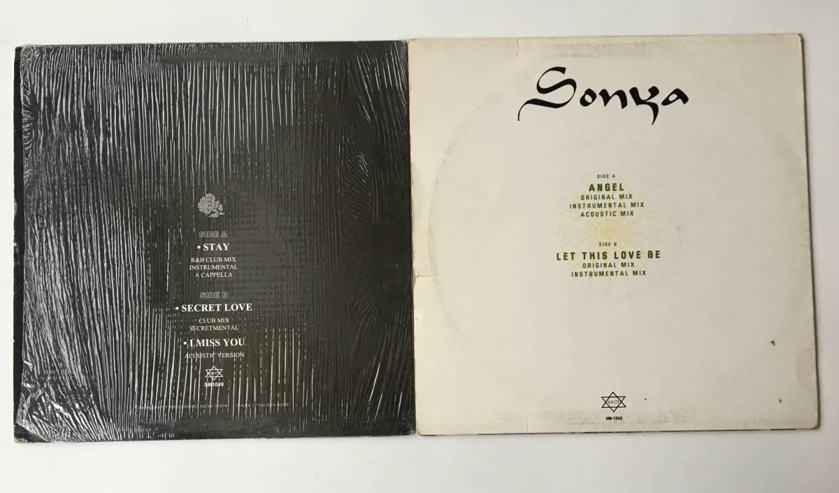 230123●2枚セット Sonya - Stay/Angel/SM1049/SM-1033/Instrumental A Cappella /12inch LP アナログ盤_画像2