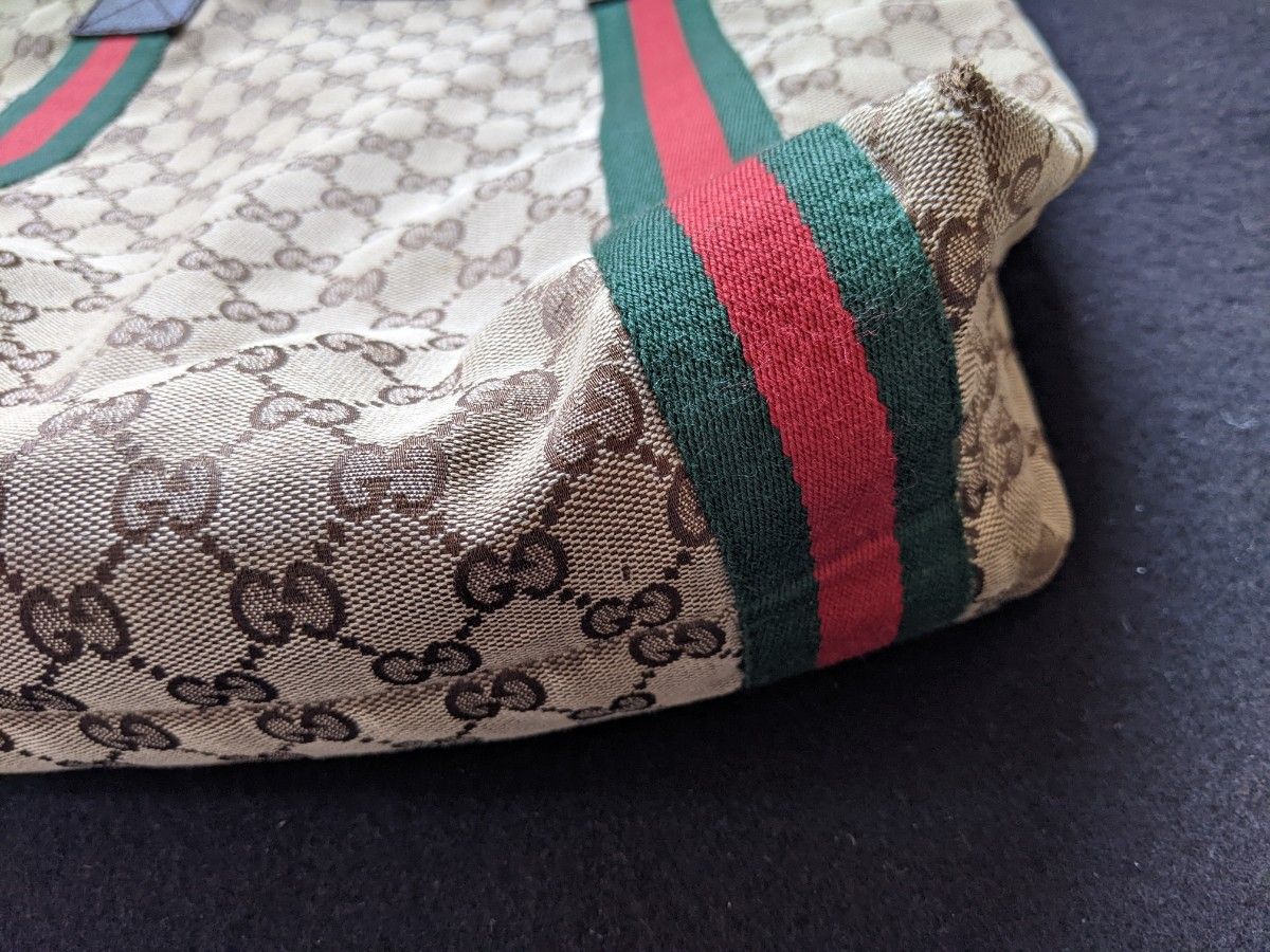 グッチ　シェリーライン　トートバッグ　ハンドバッグ　ショルダーバッグ　GG柄 GGキャンバス　189669　GUCCI　オールド