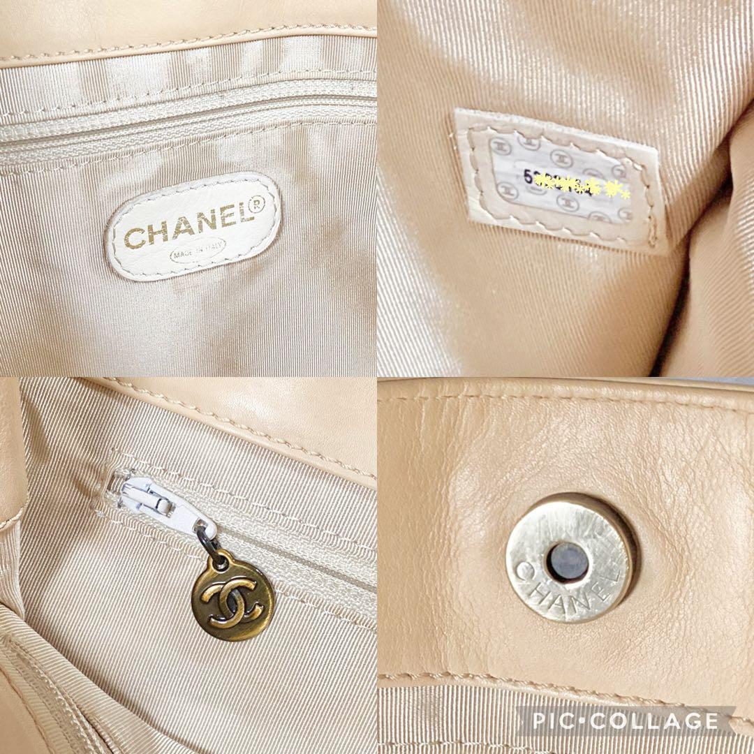 極美品 CHANEL シャネル ラムスキン デカココステッチ トートバッグ し
