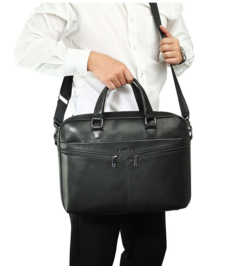 本革 牛革メンズ ブリーフケース レザーバッグ 2WAY 斜めがけ ビジネスバッグ A4 書類鞄 通勤鞄かばん 大容量 多機能 　コーヒー_画像6