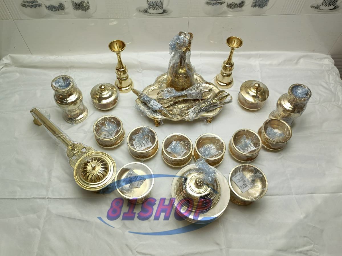 チベット仏教法器 真言宗 塗香器 真鍮製 8.4cm