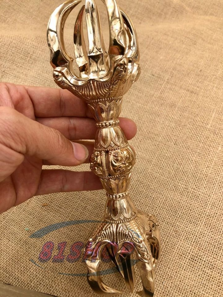 81SHOP」五鈷杵 金剛杵 鍮製 手道具 仏具 法器 大型 長さ 24cm 81SHOP」五鈷杵 金剛杵 鍮製 手道具 仏具 法器 大型 長さ 24cm