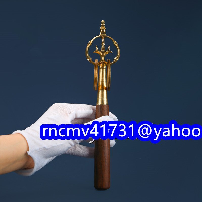 「81SHOP」極上品 ★ 錫杖 密教法具 寺院用仏具 真鍮製 長さ23cm