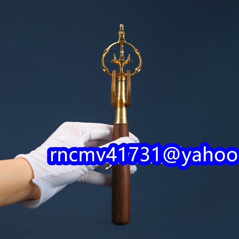 81SHOP」極上品 ☆ 錫杖 密教法具 寺院用仏具 真鍮製 長さ23cm 81SHOP」極上品 ☆ 錫杖 密教法具 寺院用仏具 真鍮製 長さ23cm