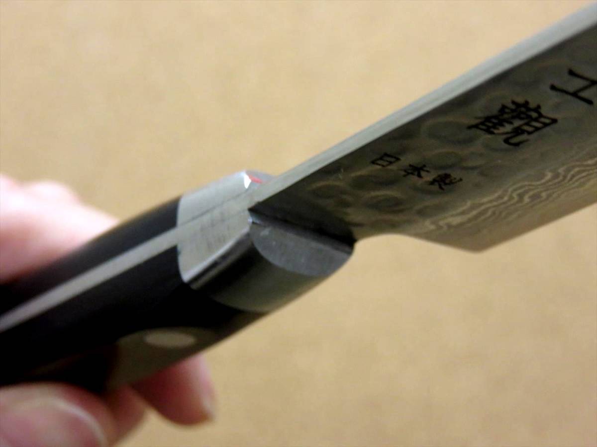 関の刃物 ペティナイフ 14cm (140mm) 富士觀 鎚目鍛造 VG-10 ダマスカス 口金付黒合板ハンドル 果物包丁 野菜 小型両刃ナイフ 日本製
