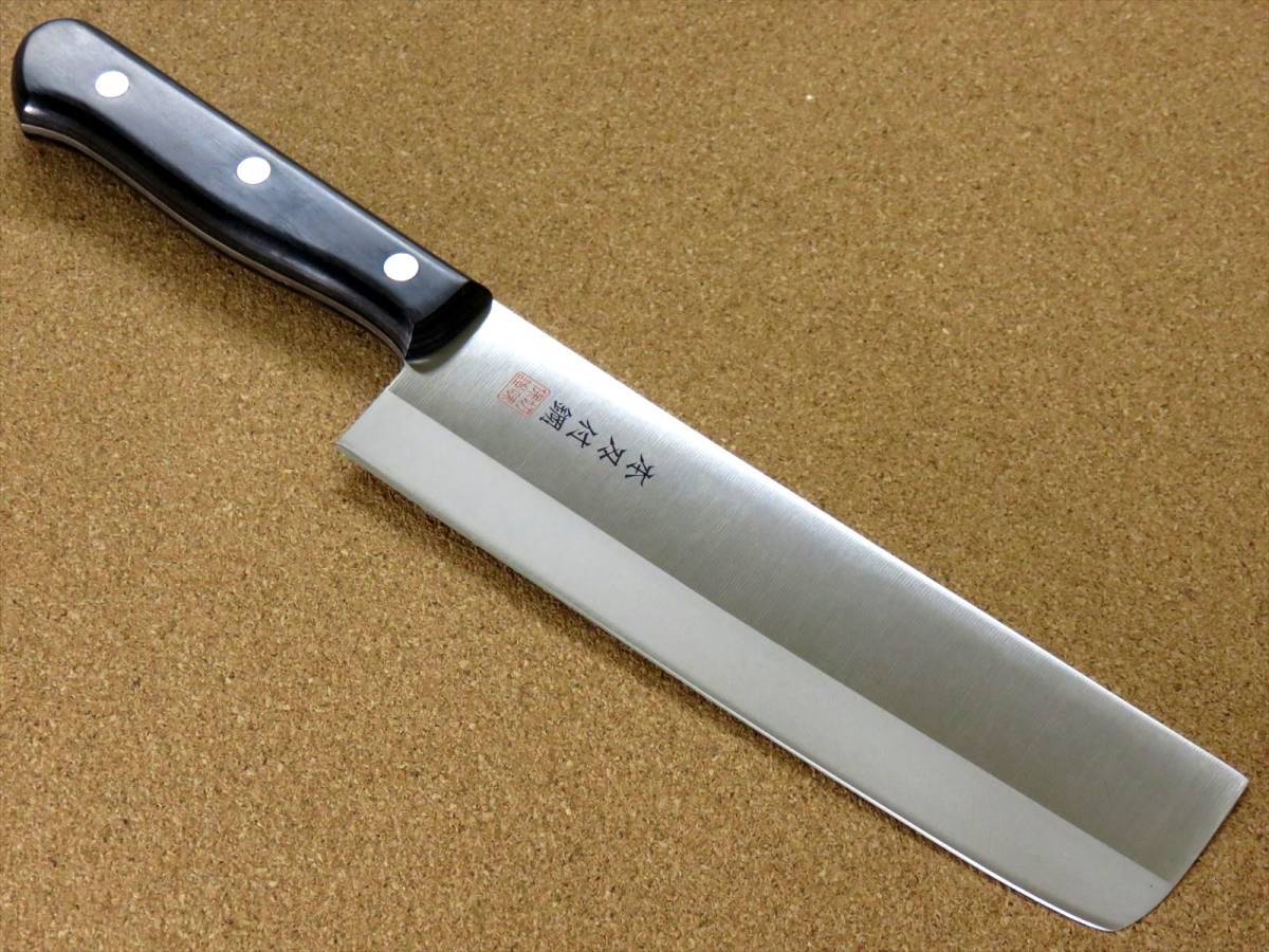 関の刃物 スジ菜切り包丁 17.5cm (175mm) TSマダム AUS-8 クロムモリブデン ステンレス 家庭用の野菜切り両刃包丁 大根のかつらむき 日本製_画像3