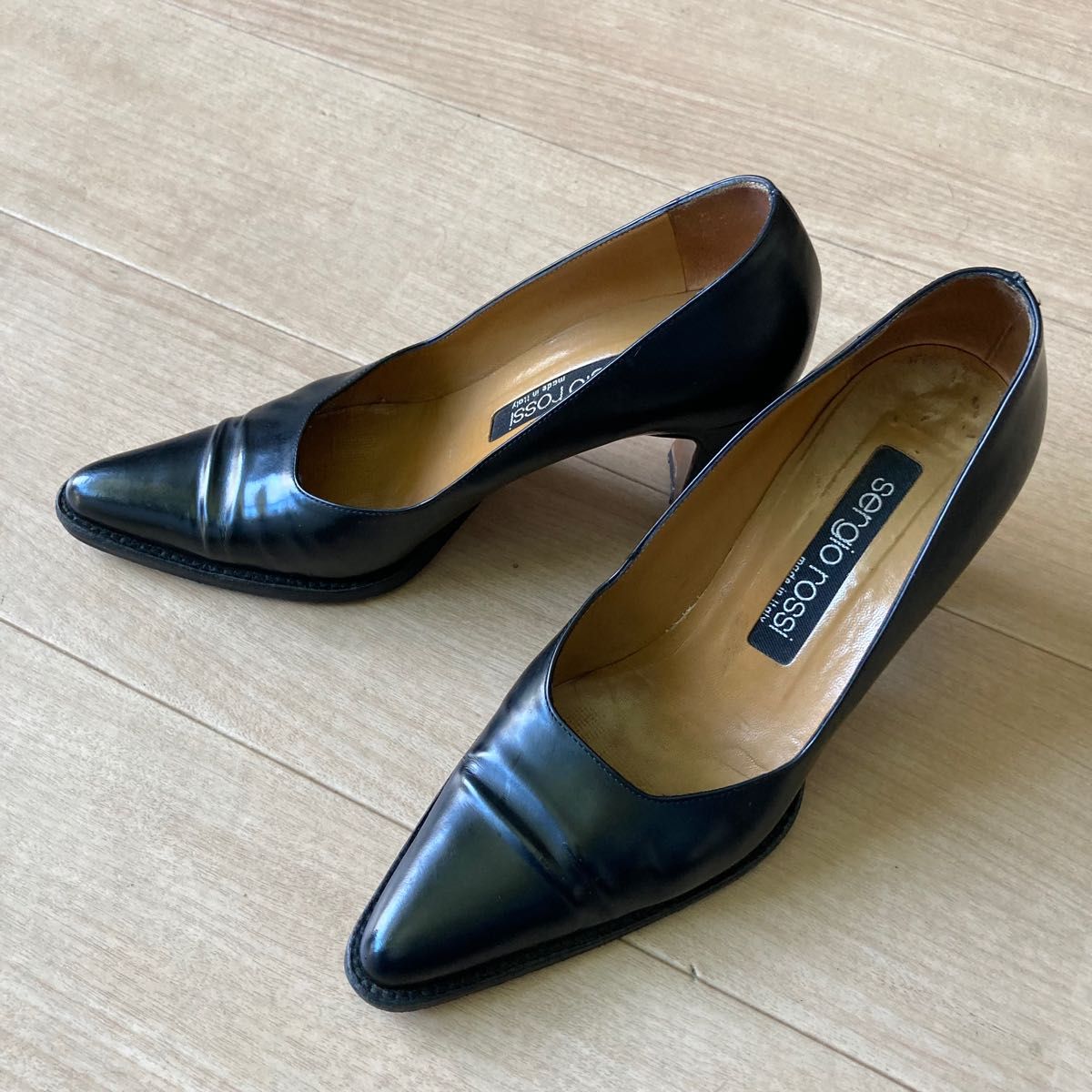 完成品 セルジオロッシ ブラック 9cmヒール サイズ36(23〜23.5cm