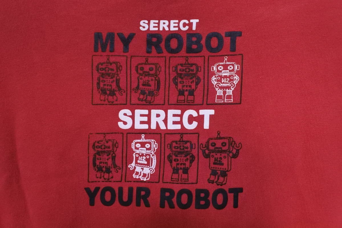 90's-00's SERECT MY ROBOT Art Tee size M ロボット アート Tシャツ レッド_画像9