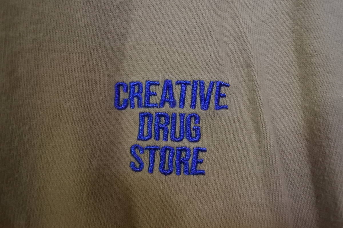 CREATIVE DRUG STORE クリエイティブドラッグストア 長袖 Tシャツ ロンT size M-L ベージュ系 BIM_画像6