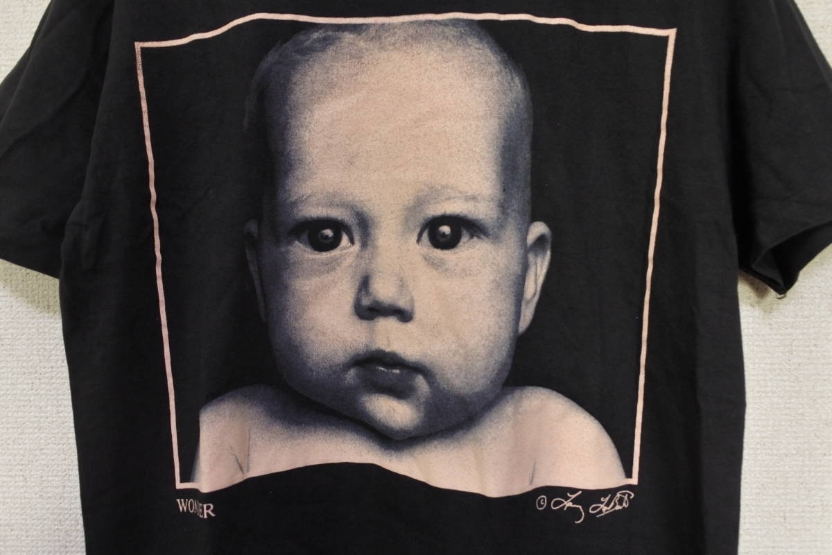 90's LARRY LABONTE WONDER Art Tee size S USA製 ラリーラボンテ 赤ちゃん フォト Tシャツ アート_画像2