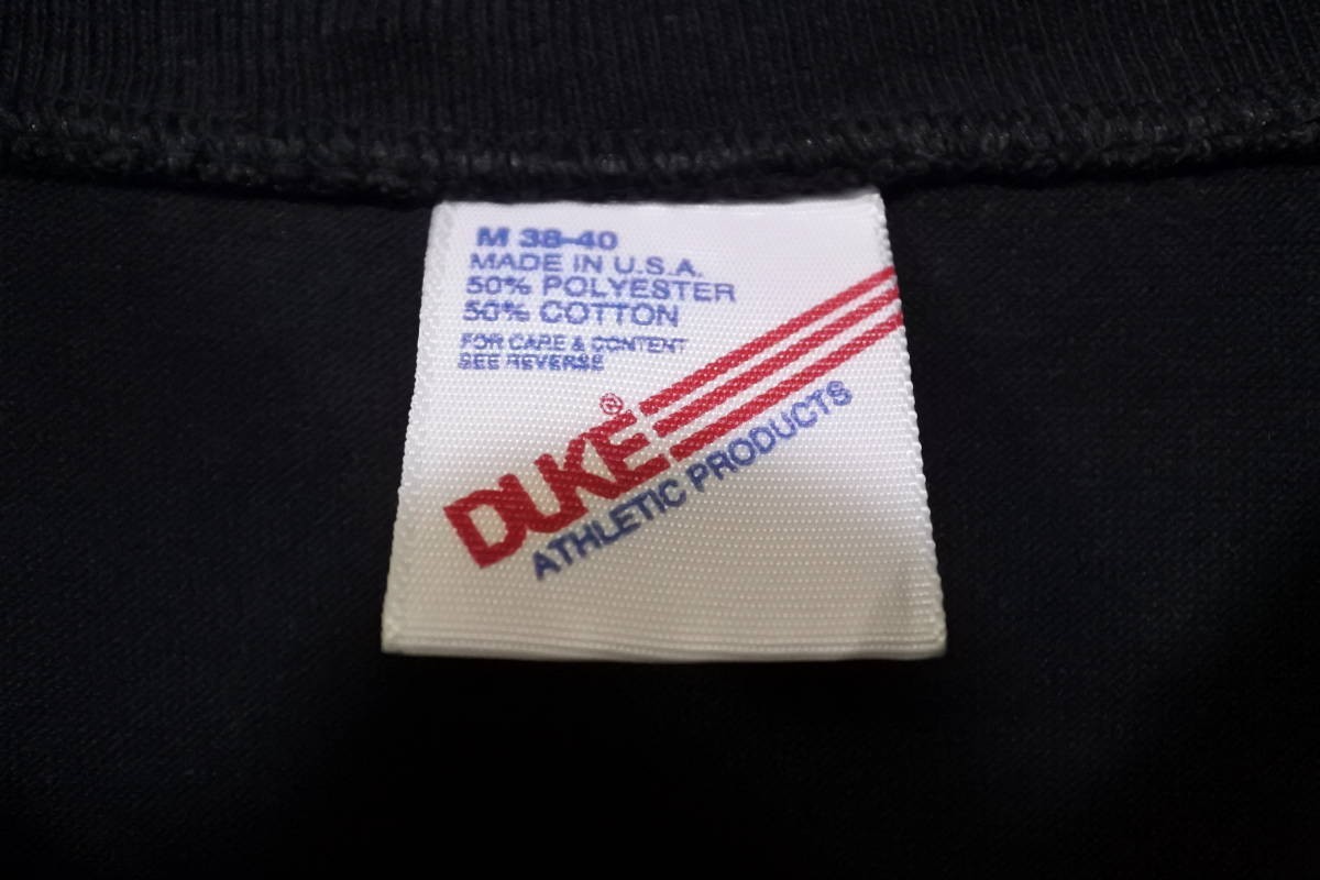 80's-90's DUKE Vintage Tee size M USA製 デューク Tシャツ 黒 ブラック 無地_画像4
