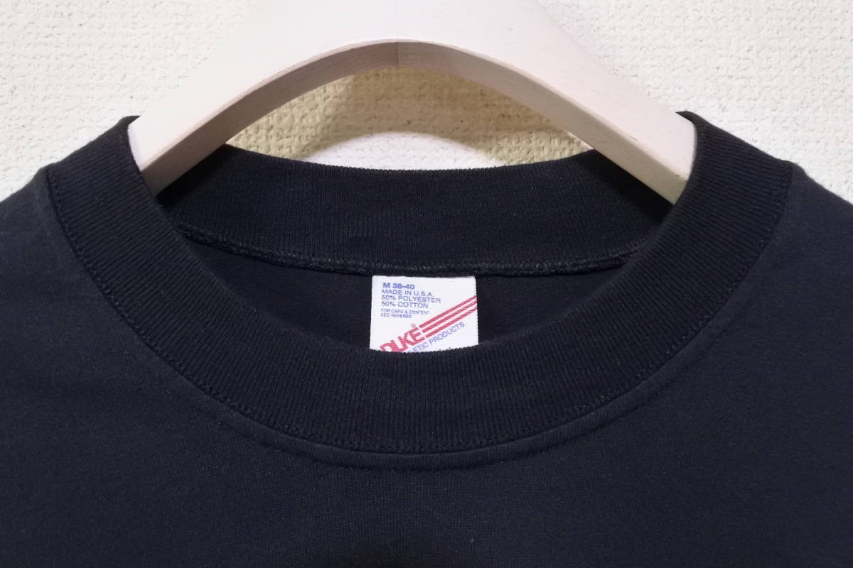 80's-90's DUKE Vintage Tee size M USA製 デューク Tシャツ 黒 ブラック 無地_画像3